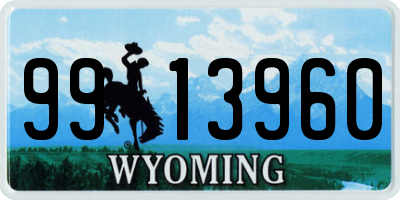 WY license plate 9913960