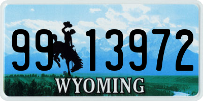WY license plate 9913972