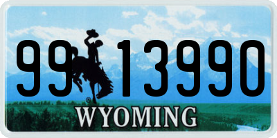 WY license plate 9913990