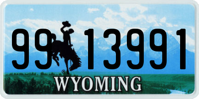 WY license plate 9913991