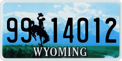 WY license plate 9914012