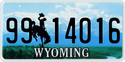 WY license plate 9914016