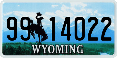 WY license plate 9914022
