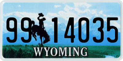 WY license plate 9914035
