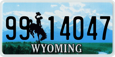 WY license plate 9914047