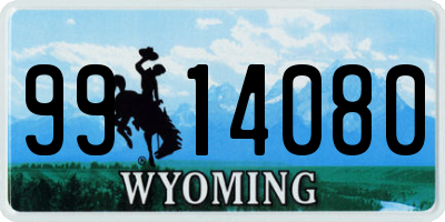 WY license plate 9914080