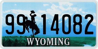 WY license plate 9914082