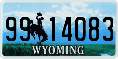 WY license plate 9914083