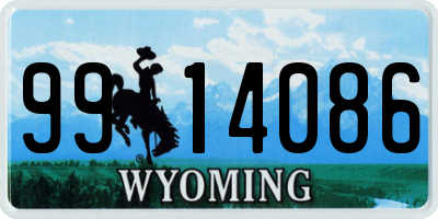 WY license plate 9914086