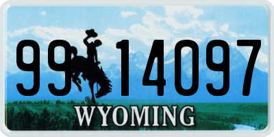 WY license plate 9914097