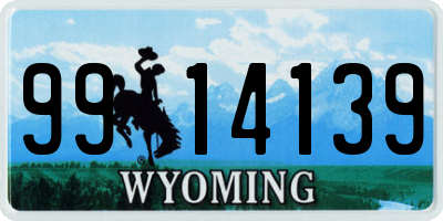 WY license plate 9914139