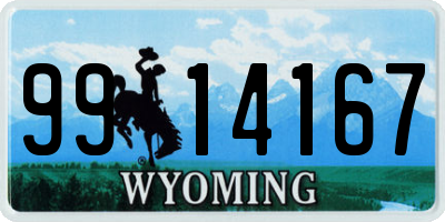 WY license plate 9914167