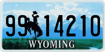 WY license plate 9914210