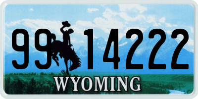 WY license plate 9914222
