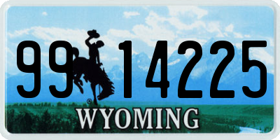 WY license plate 9914225