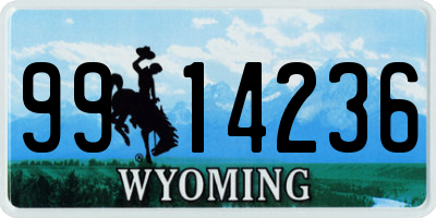 WY license plate 9914236