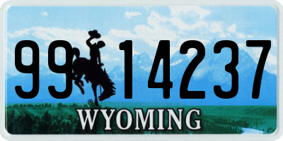 WY license plate 9914237