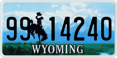 WY license plate 9914240