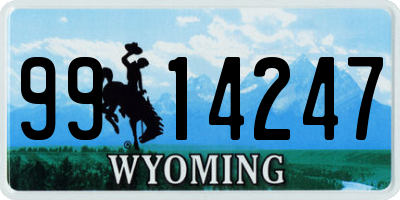 WY license plate 9914247
