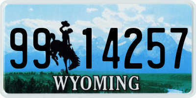 WY license plate 9914257