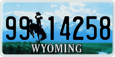 WY license plate 9914258