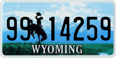 WY license plate 9914259