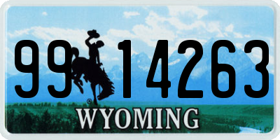 WY license plate 9914263