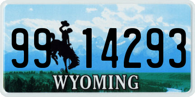 WY license plate 9914293