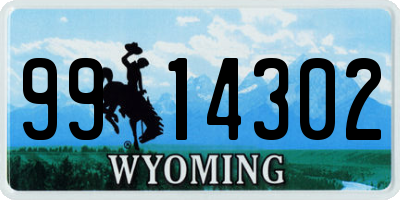 WY license plate 9914302