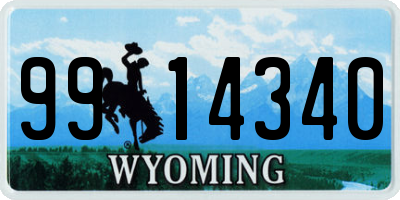 WY license plate 9914340