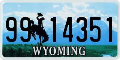 WY license plate 9914351