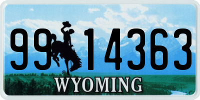 WY license plate 9914363