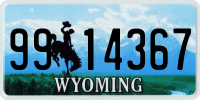 WY license plate 9914367