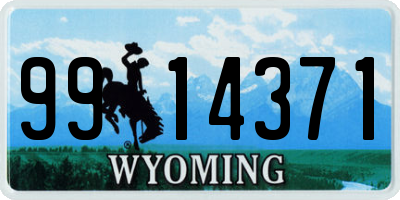 WY license plate 9914371