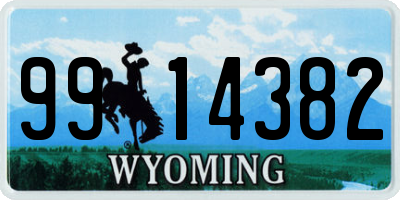 WY license plate 9914382