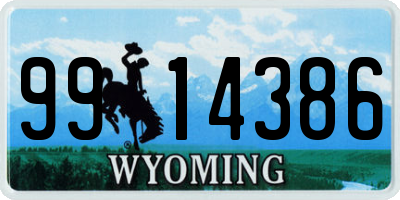 WY license plate 9914386