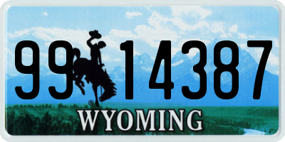 WY license plate 9914387