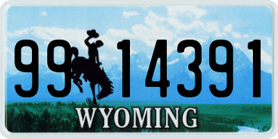 WY license plate 9914391