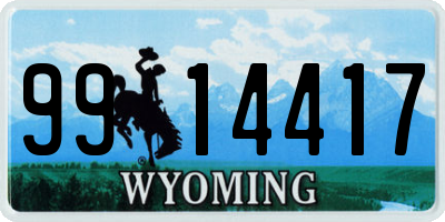 WY license plate 9914417