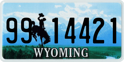 WY license plate 9914421