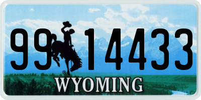 WY license plate 9914433
