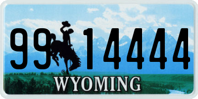 WY license plate 9914444