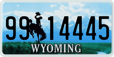 WY license plate 9914445