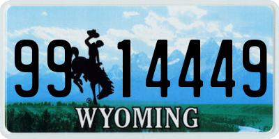WY license plate 9914449
