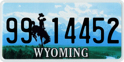 WY license plate 9914452