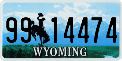WY license plate 9914474