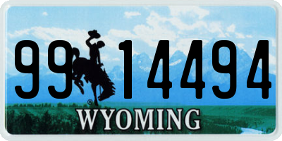 WY license plate 9914494
