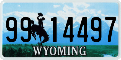 WY license plate 9914497