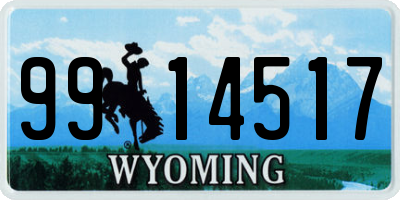 WY license plate 9914517