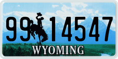 WY license plate 9914547